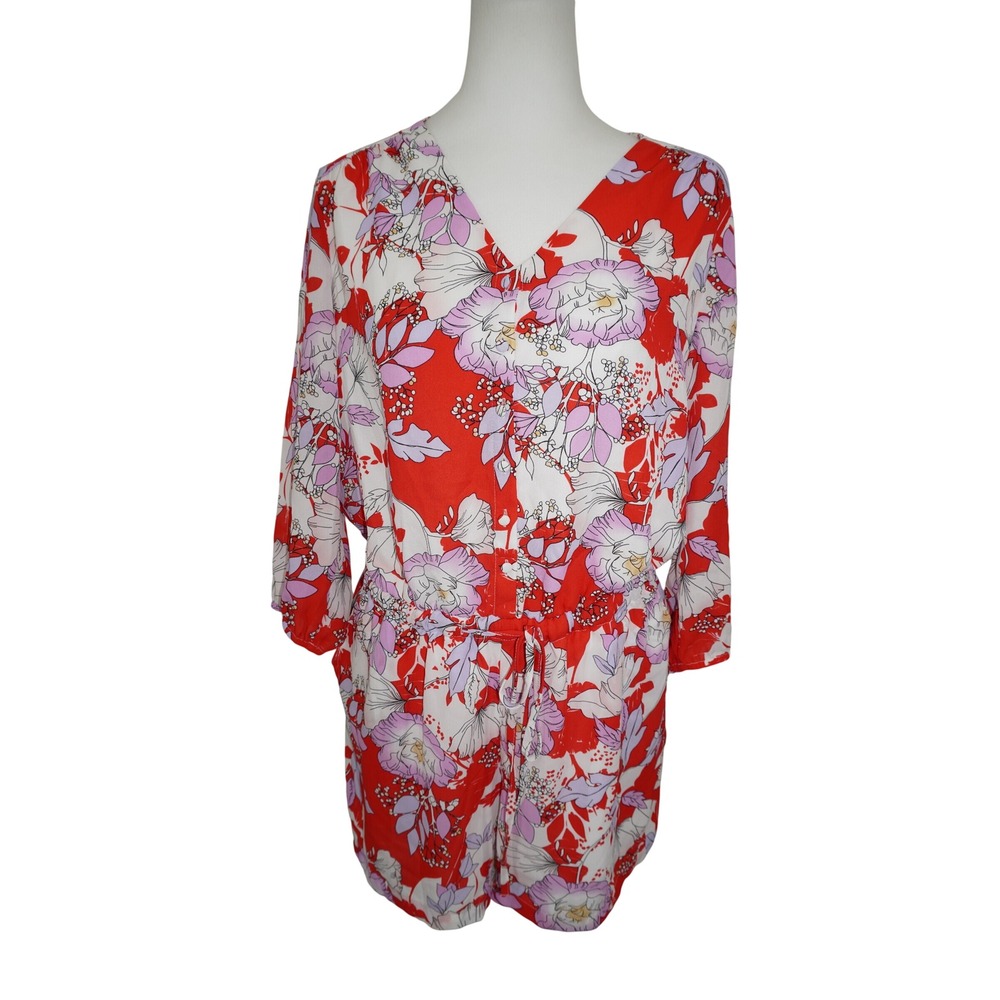 Carolina Belle Floral Shorts Romper Women's Size 6 NWT